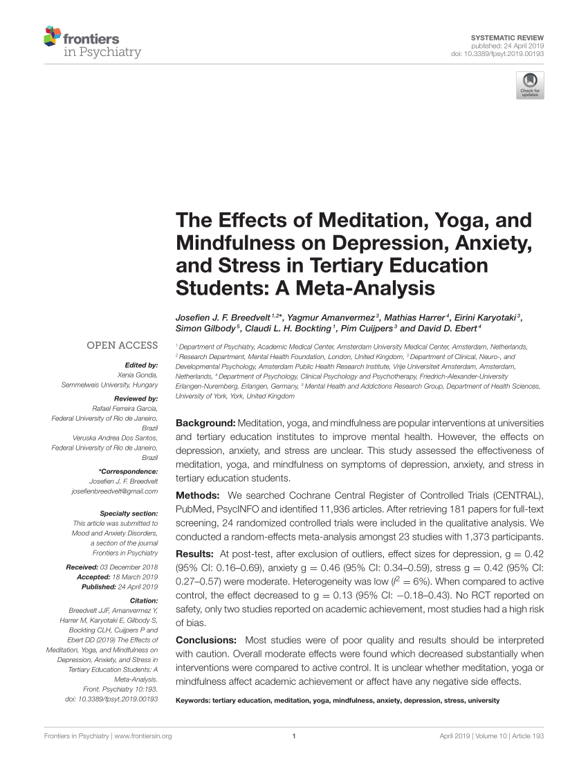 role of yoga in stress management research paper