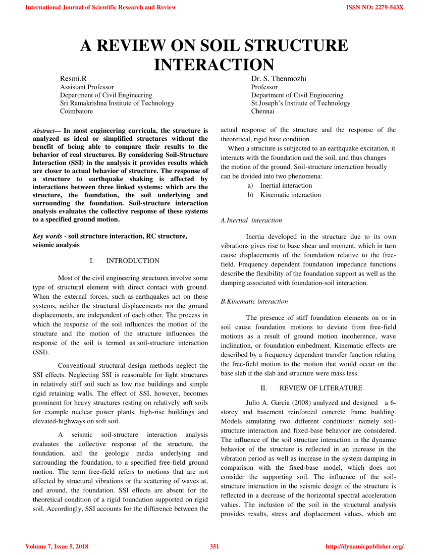 soil structure interaction research paper