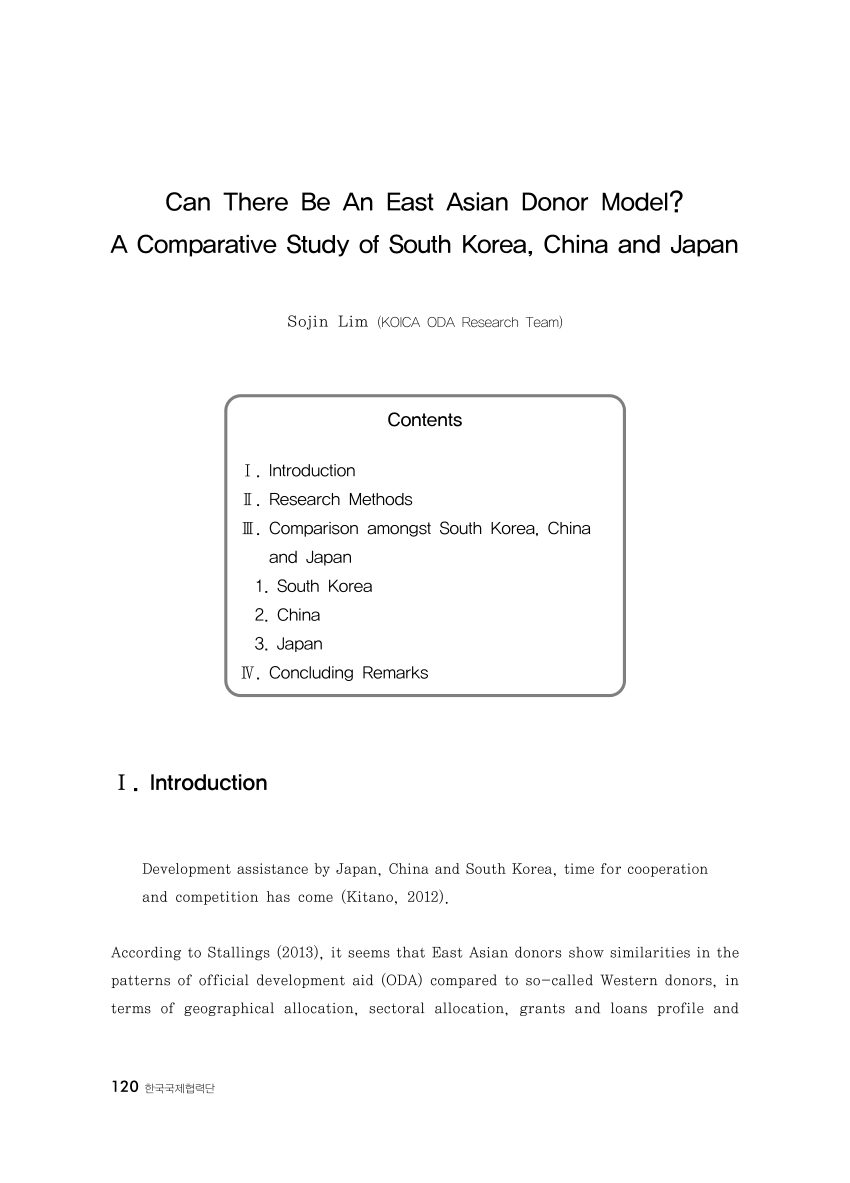 (PDF) Can There Be An East Asian Donor Model? A Comparative Study of South Korea, China and Japan