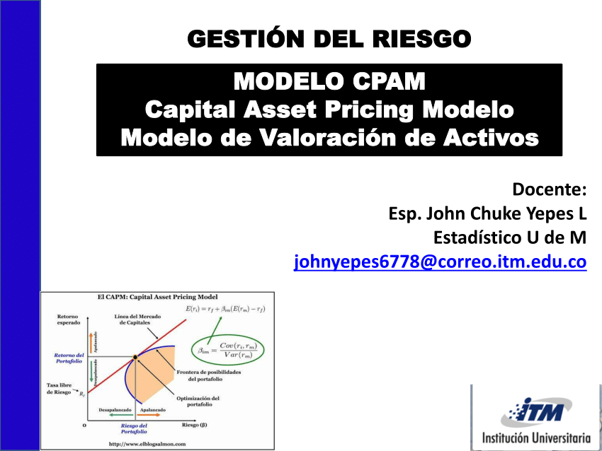 PDF) GESTIÓN DEL RIESGO MODELO CPAM Capital Asset Pricing Modelo Modelo de  Valoración de Activos