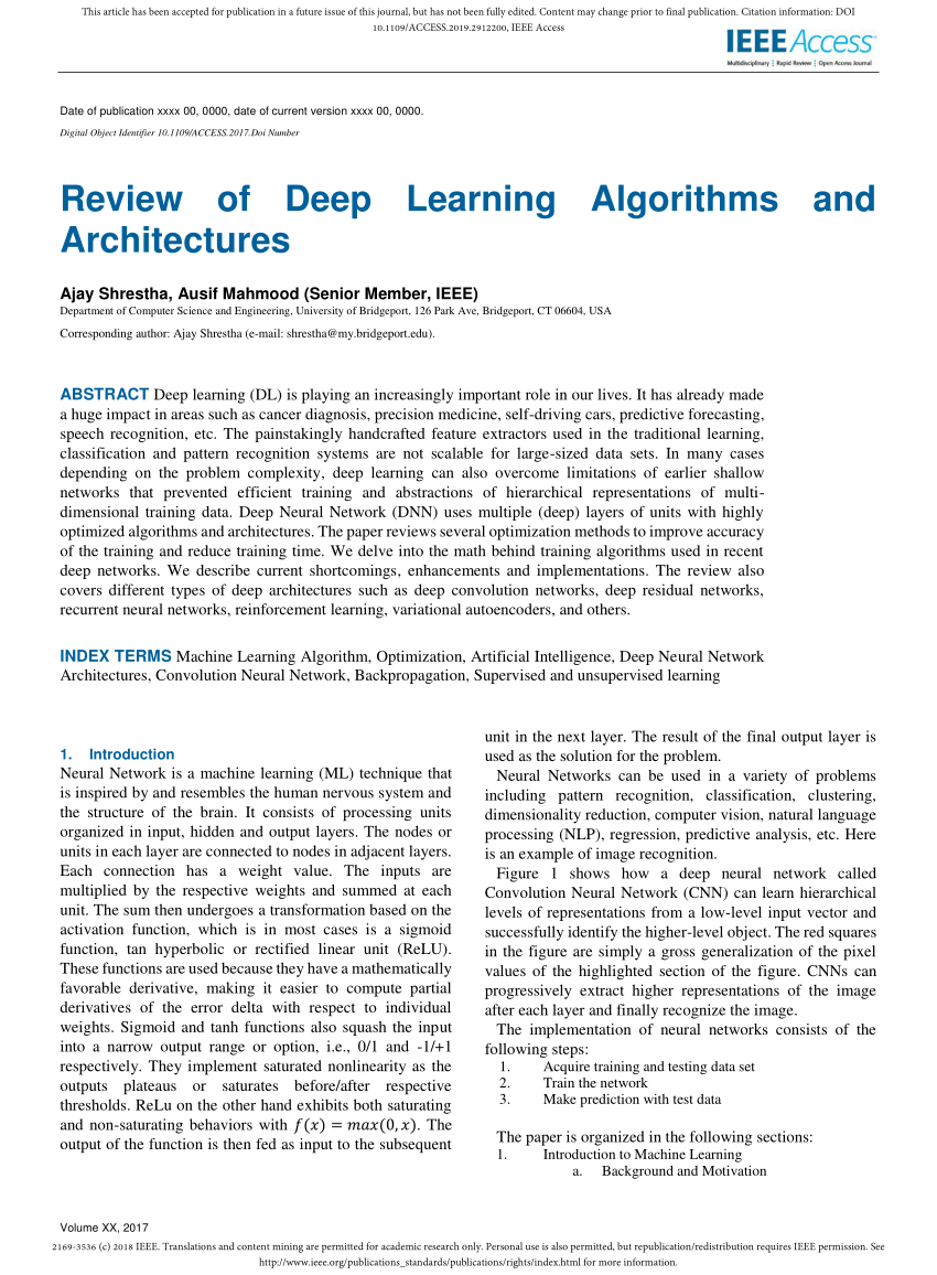 research paper on machine learning algorithms