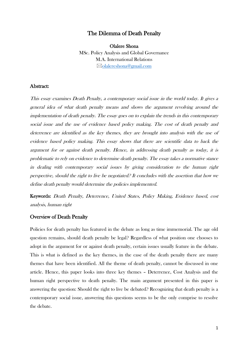 death penalty essay introduction