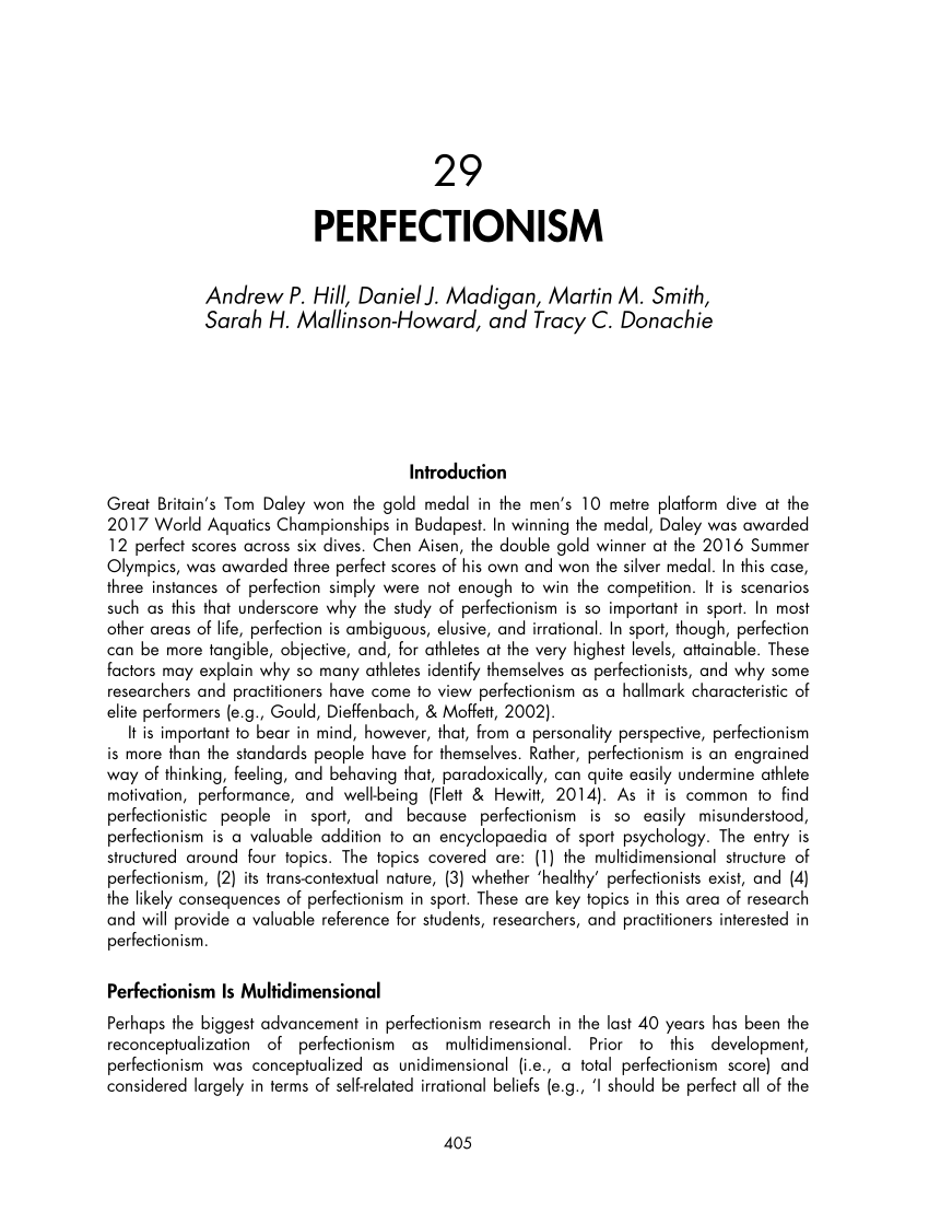 essay about perfectionism