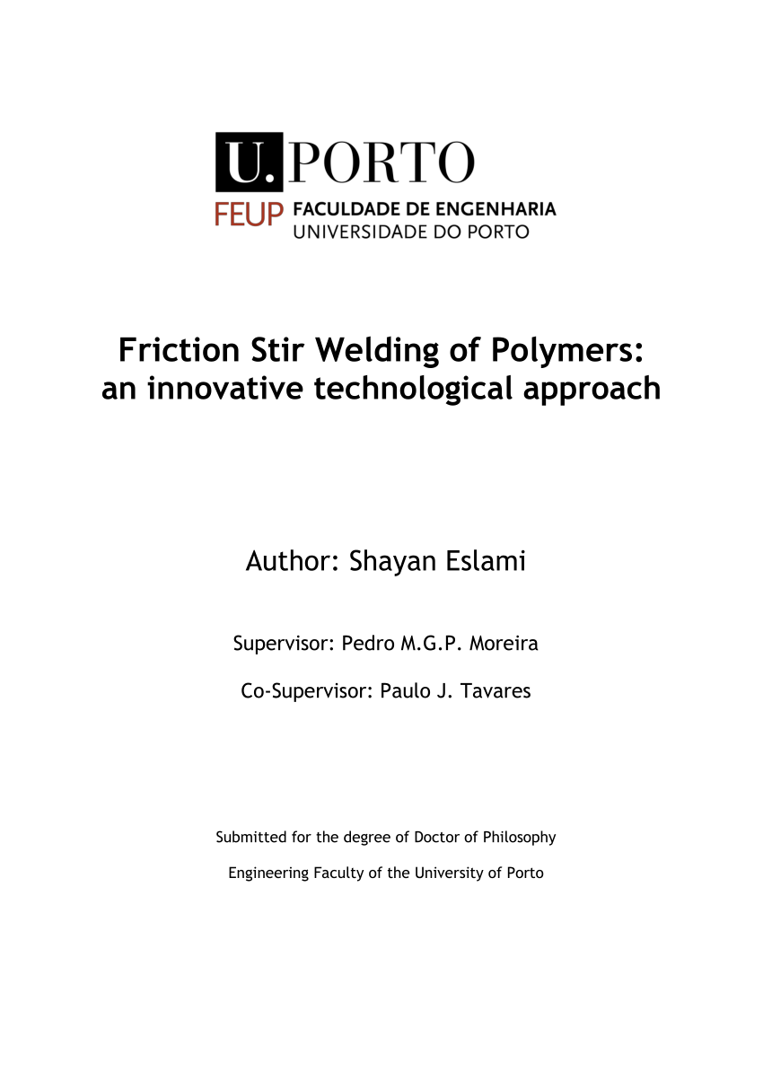 Phd thesis friction stir welding