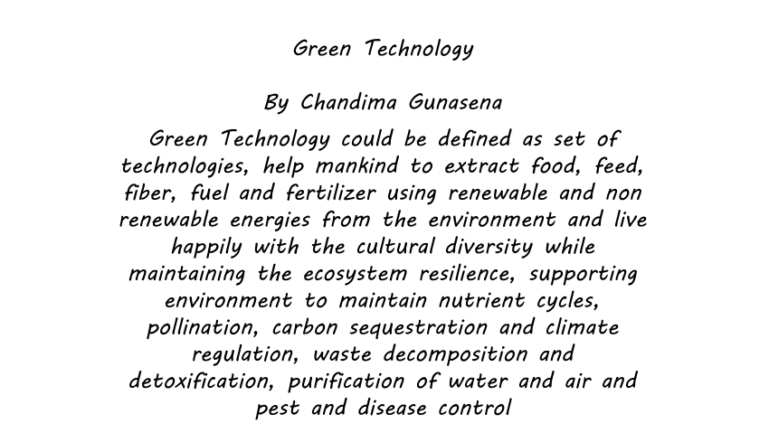 research paper on green technology