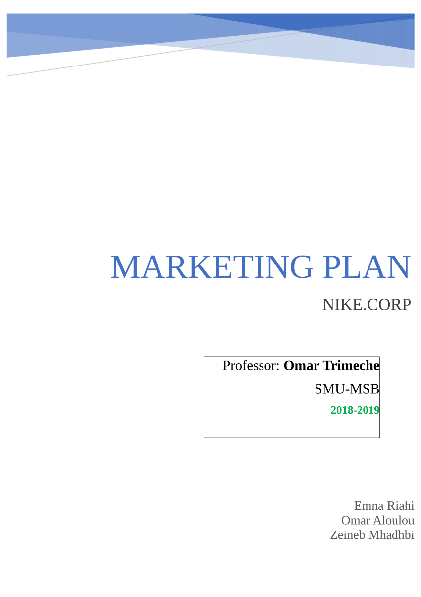 PDF) NIKE MARKETING PLAN