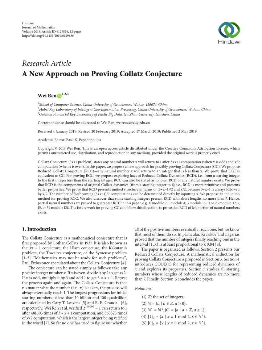 Pdf A New Approach On Proving Collatz Conjecture