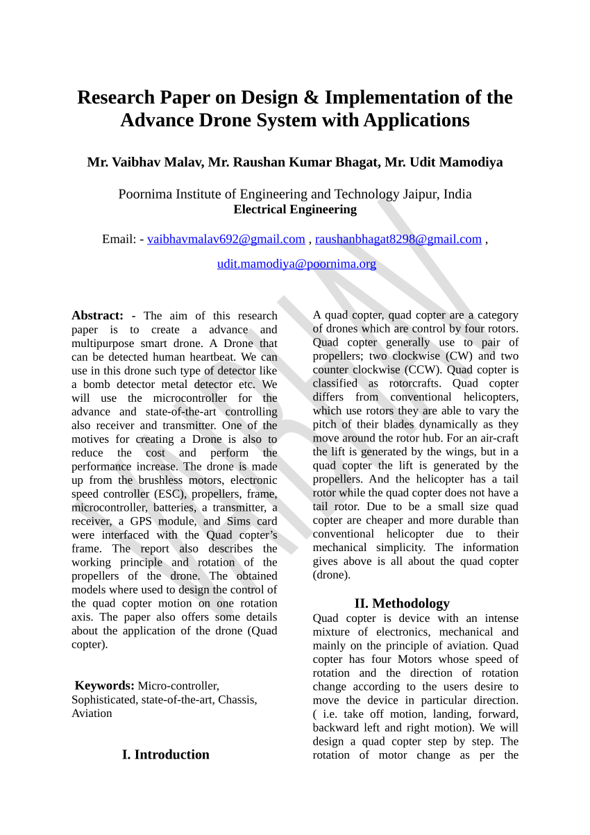 research paper on drone delivery