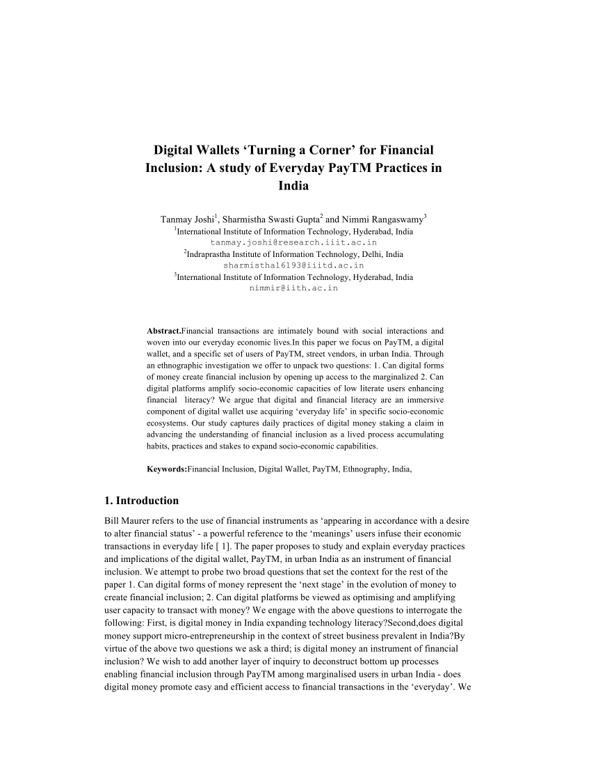 research paper on digital wallets in india