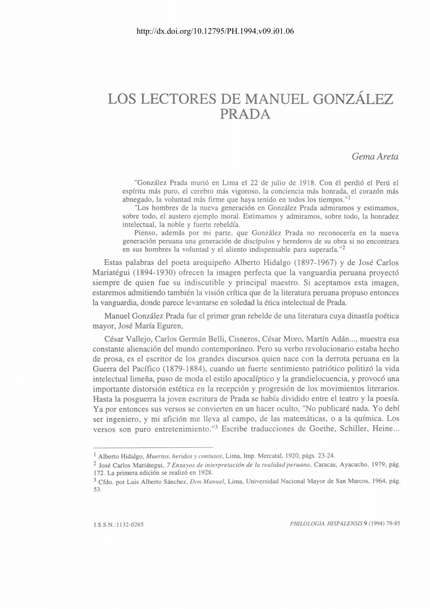 PDF) Los lectores de Manuel González Prada