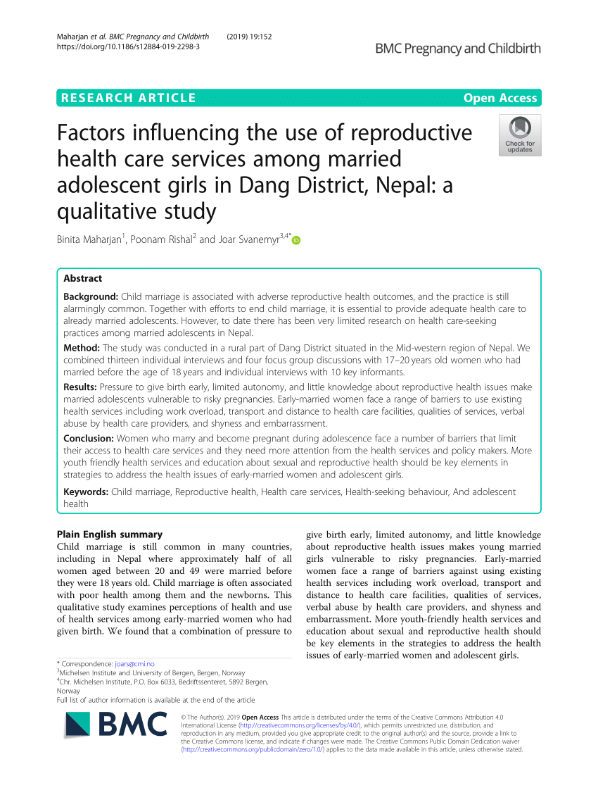 PDF Factors influencing the use of reproductive health care