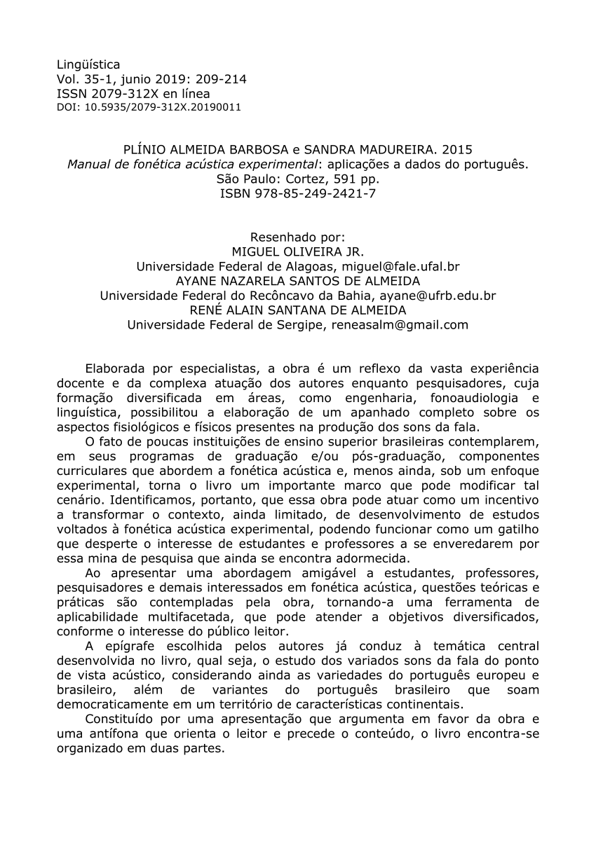 Contribuições da Fonética Acústica para a Formação do  - PUC-SP