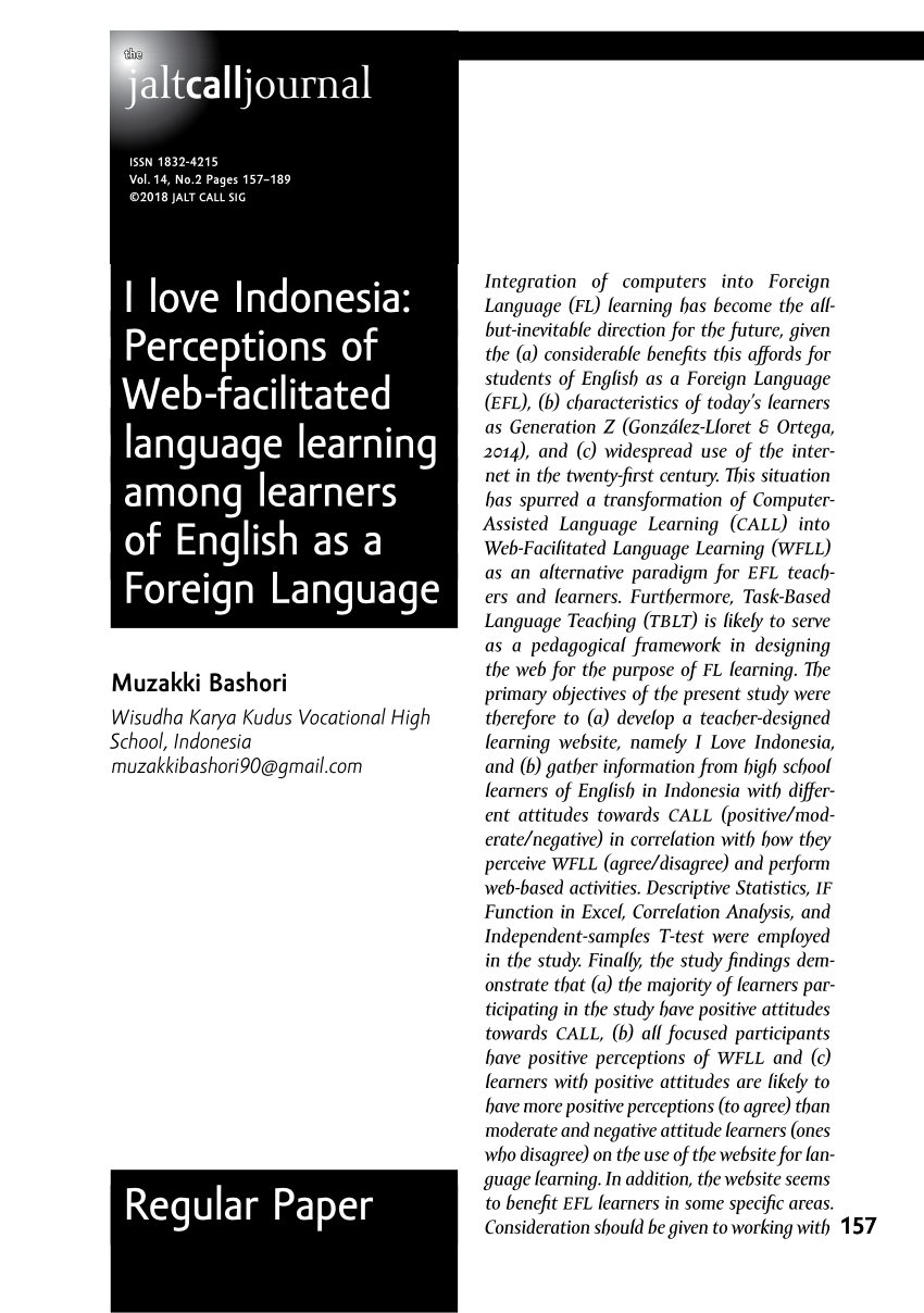english as foreign language in indonesia