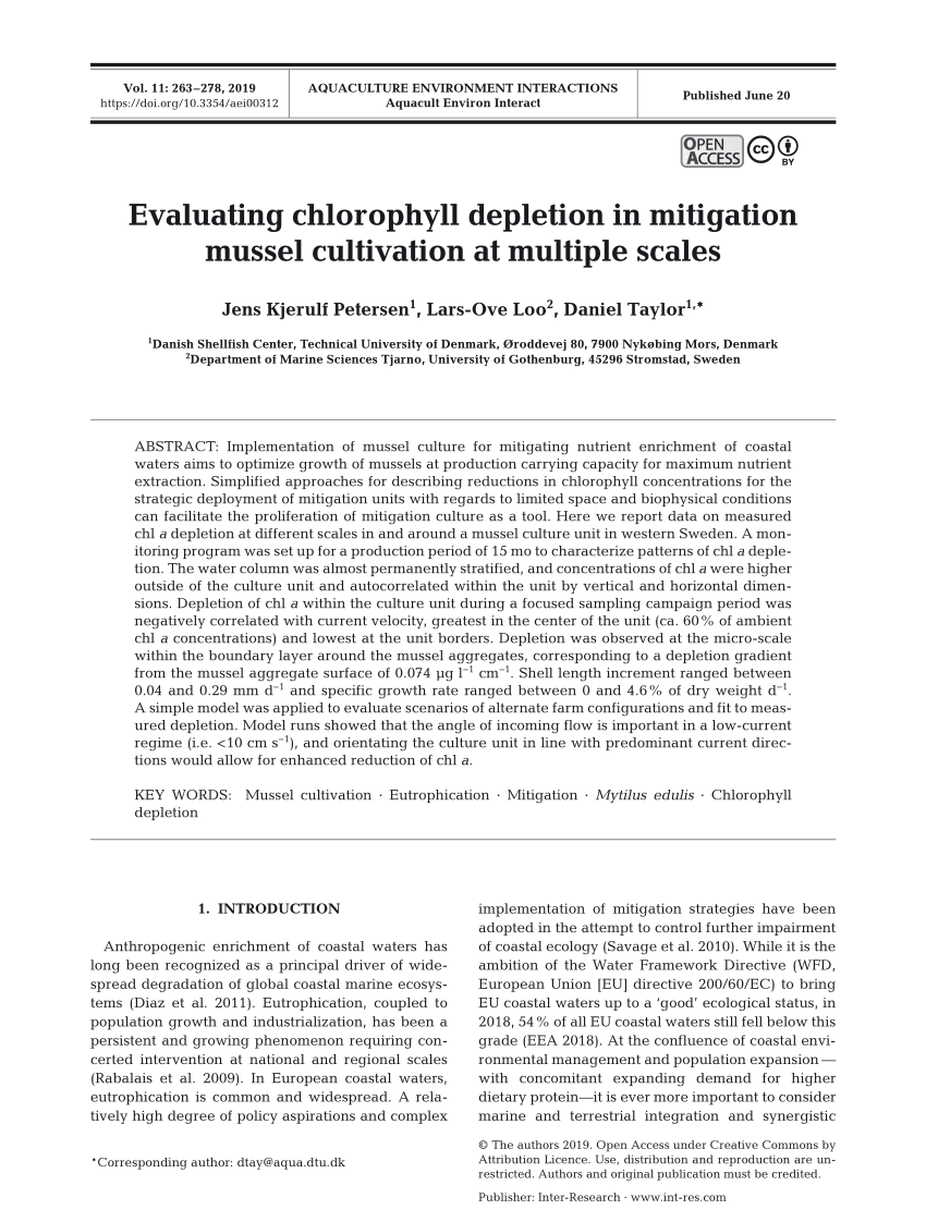 PDF) Evaluating chlorophyll depletion in mitigation at multiple scales
