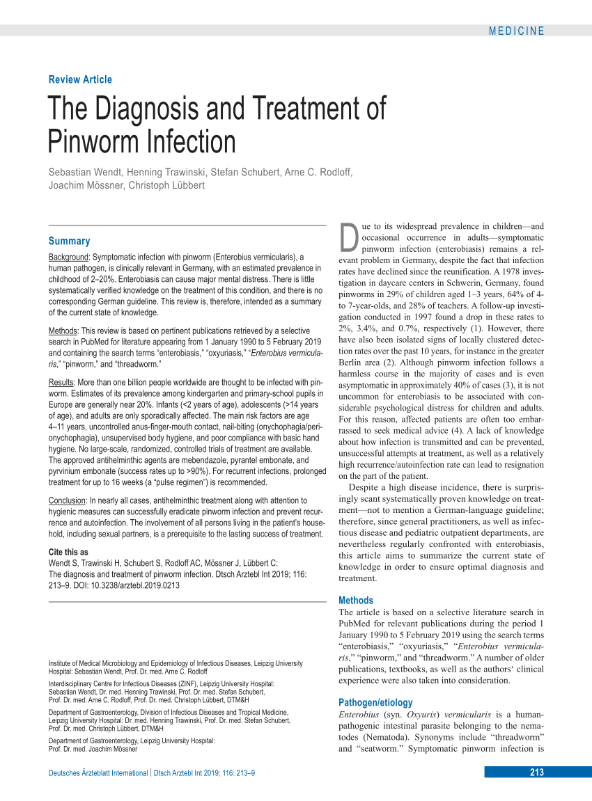 a pinworm fertőzés időszaka