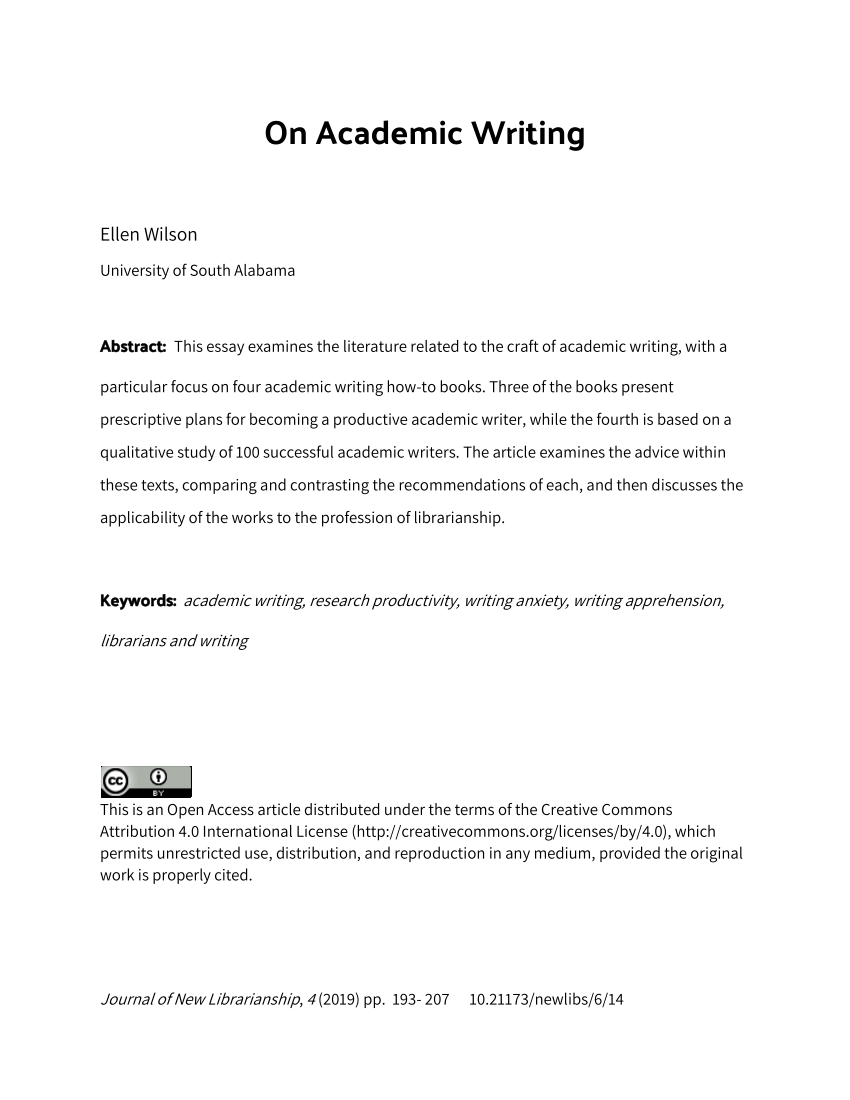 academic writing examples with author
