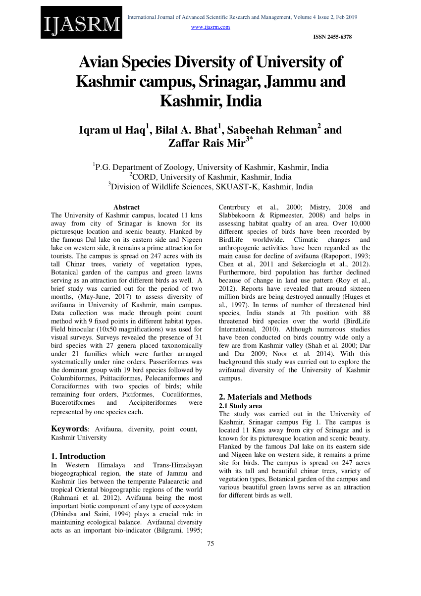 avian diversity research paper