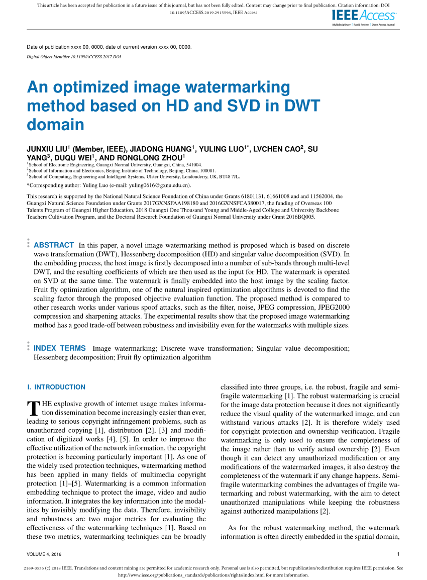 research papers on watermarking