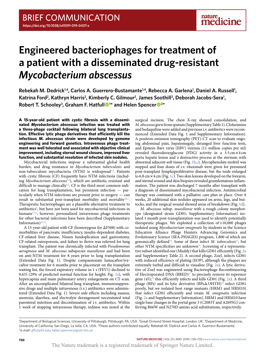Engineered bacteriophages for treatment of a patient with a ...