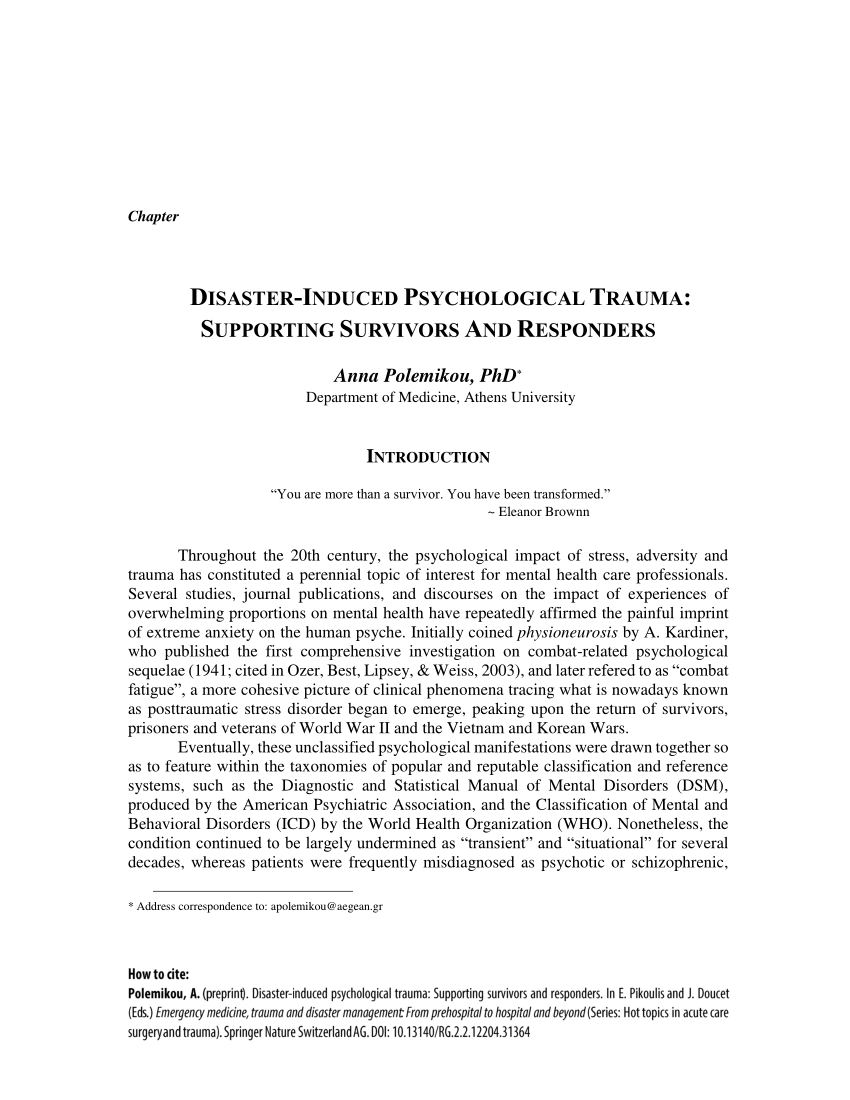 dissertation on psychological trauma