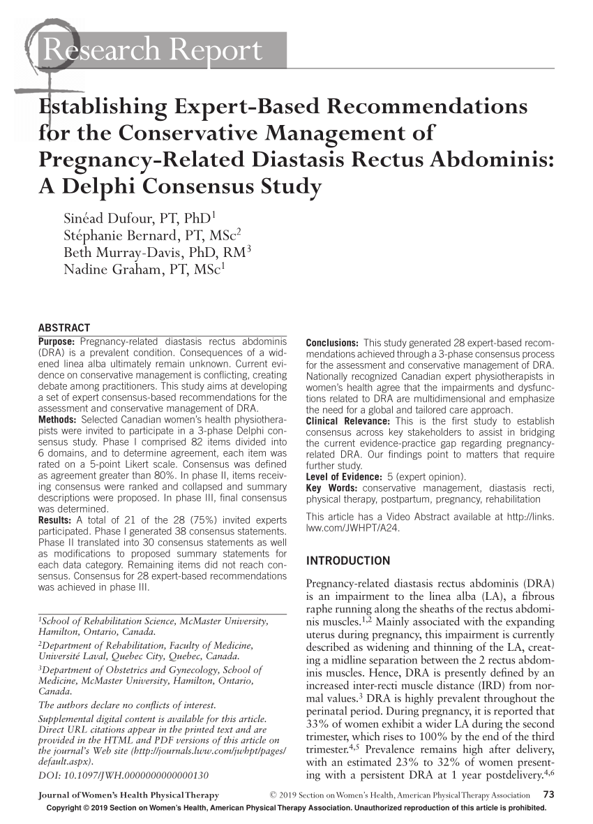 PDF) Practice-based Recommendations for Diastasis Rectus Abdomins