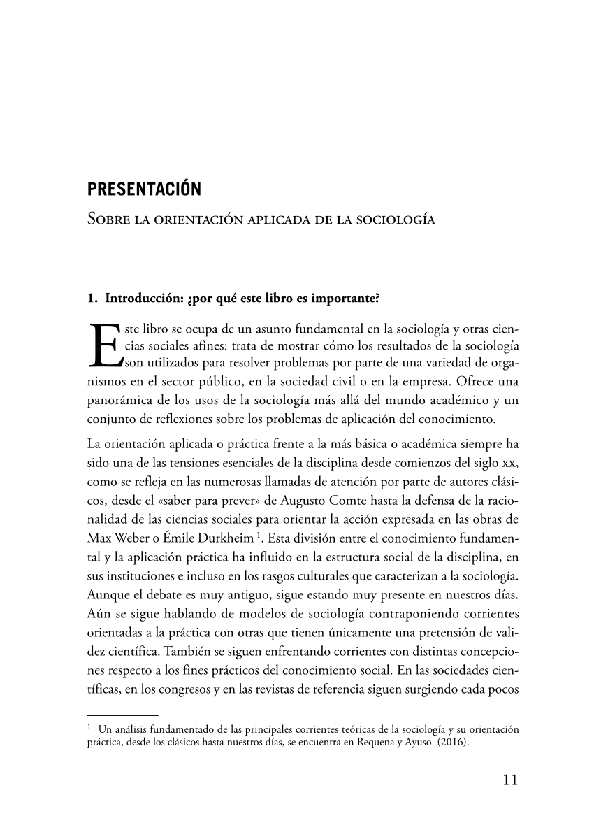 PDF) Sobre la orientación aplicada de la sociología. Presentación de  Gouldner, A. y Miller, S. Sociología  y Oportunidades