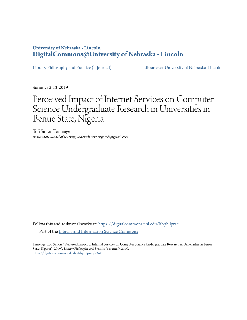computer science undergraduate research papers