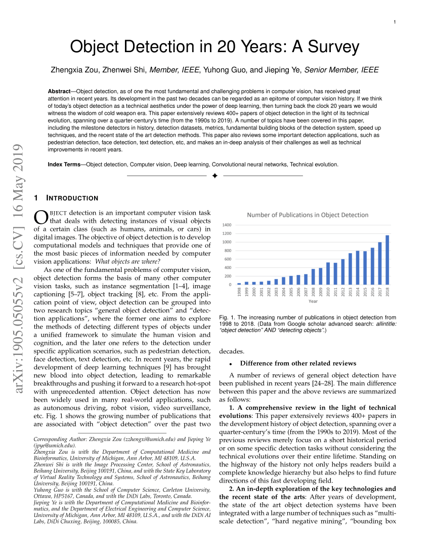 literature review of object detection