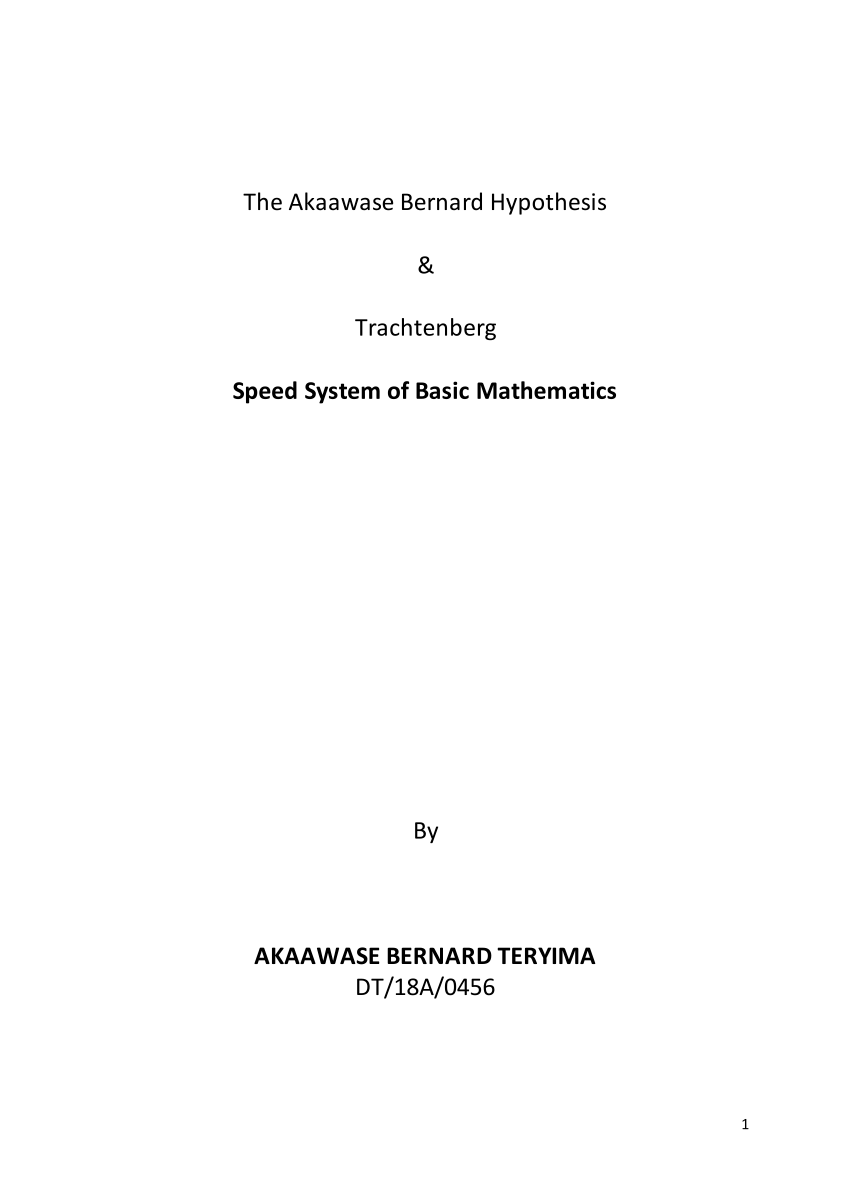 trachtenberg system of speed mathematics book pdf