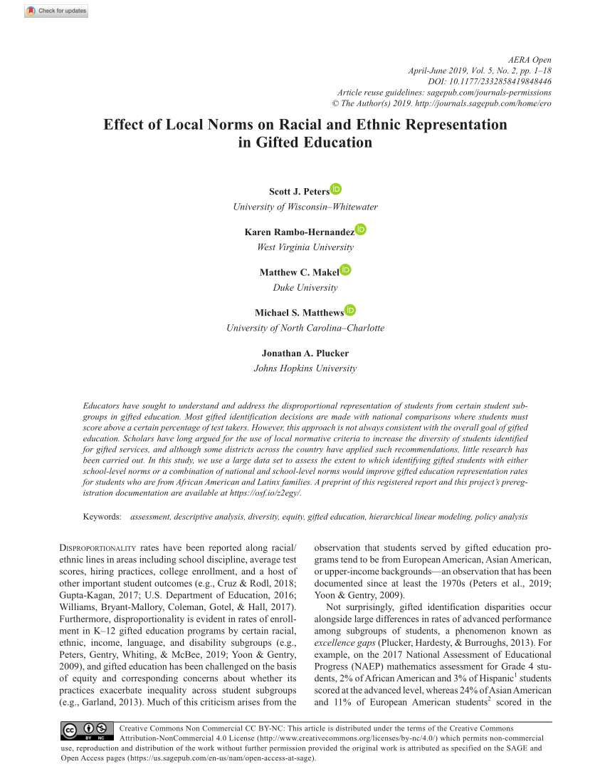 PDF) Effect of Local Norms on Racial and Ethnic Representation in ...
