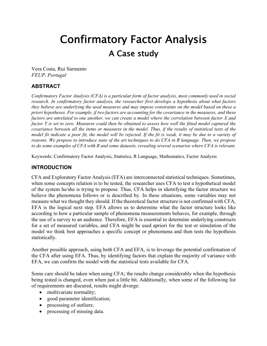 case study research factor analysis