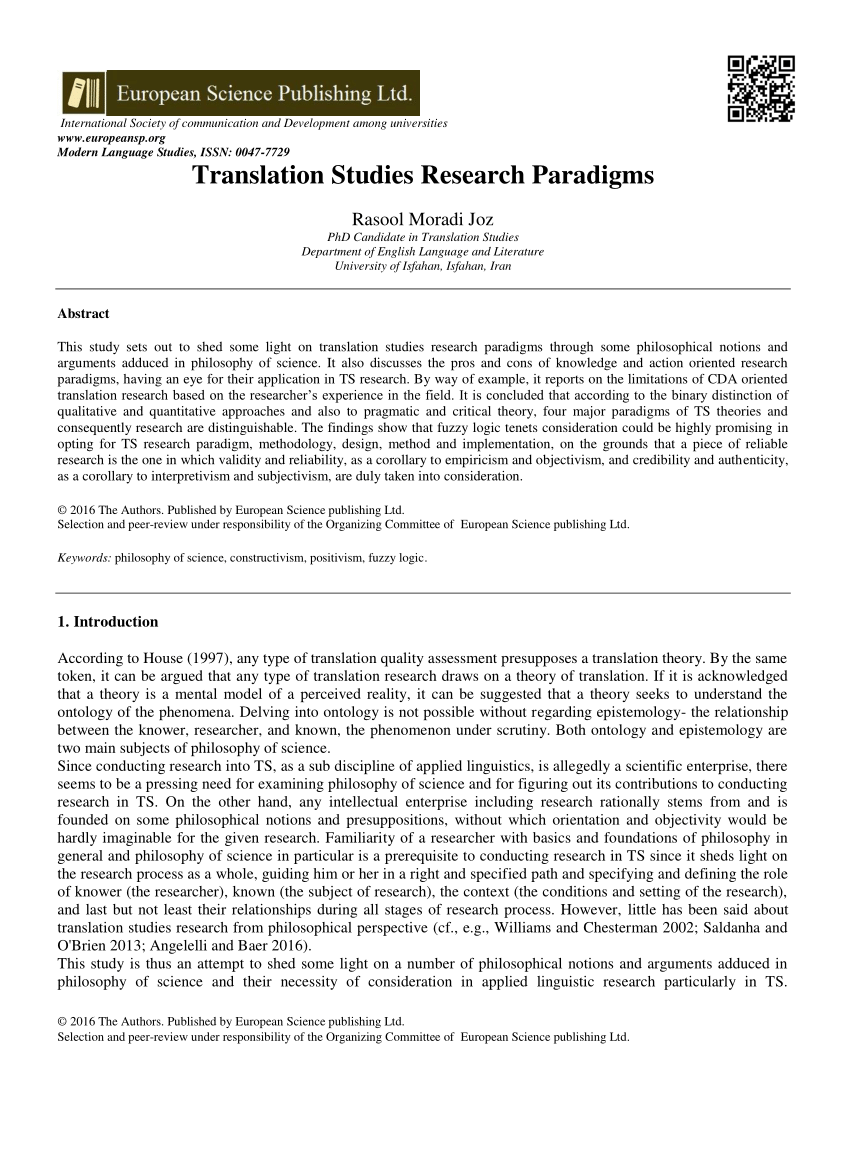 research paper about translation