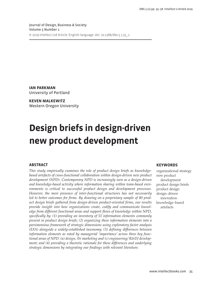 research paper on product design and development