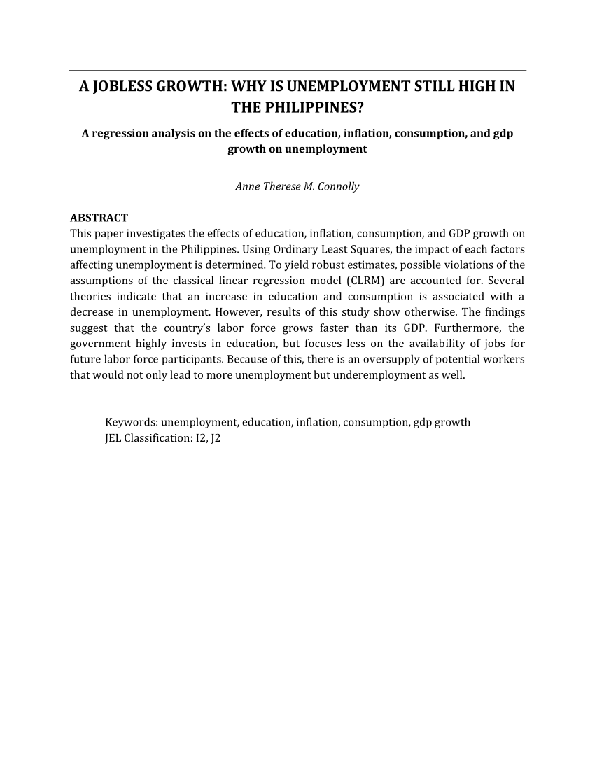 thesis on unemployment in the philippines