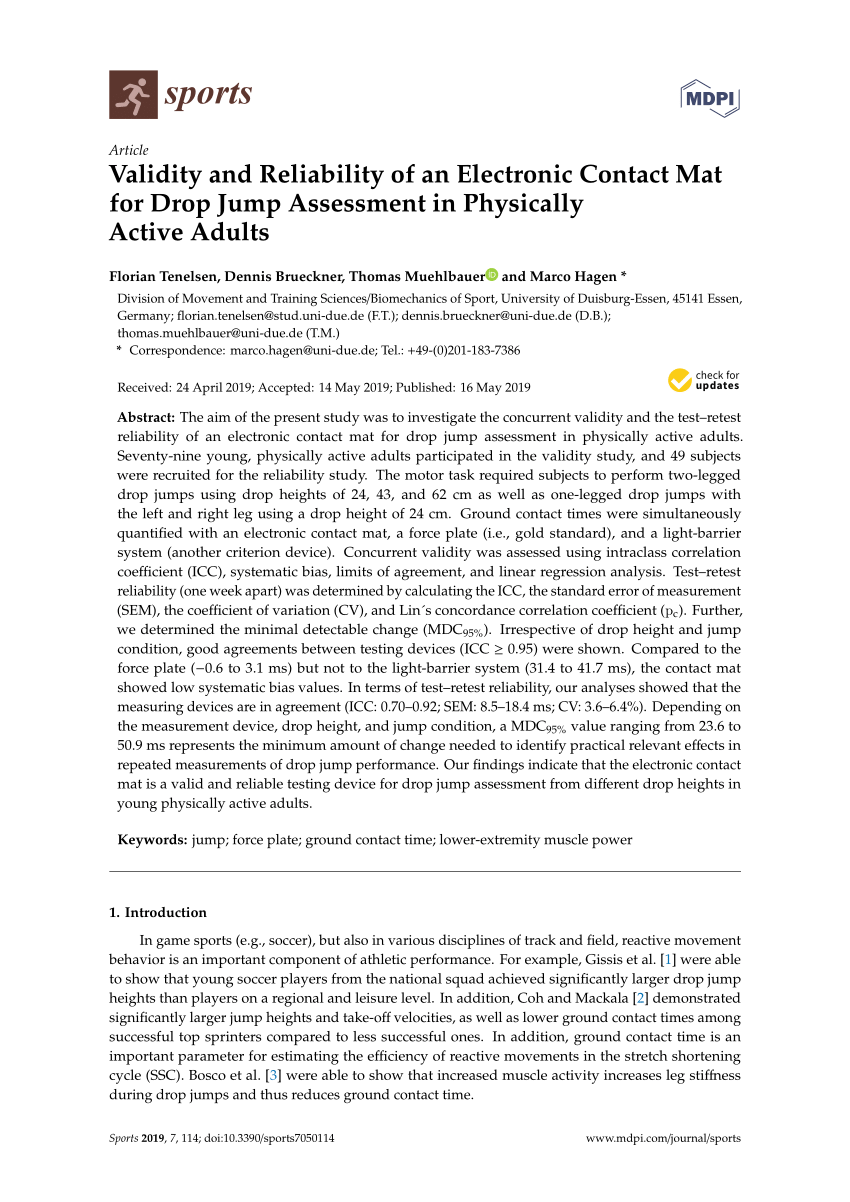 Moticon ReGo Drop Jump test for assessing plyometric skills and foot loading