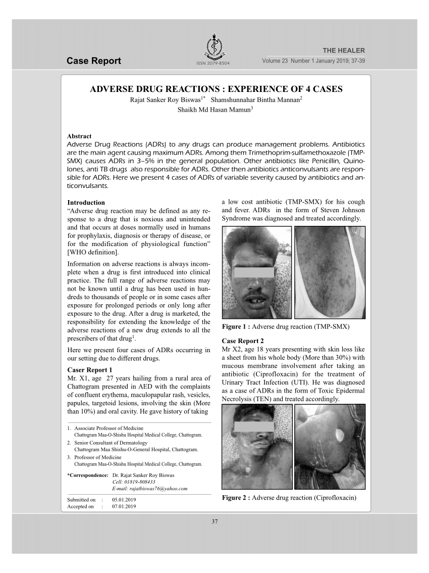 adverse drug reaction case study report