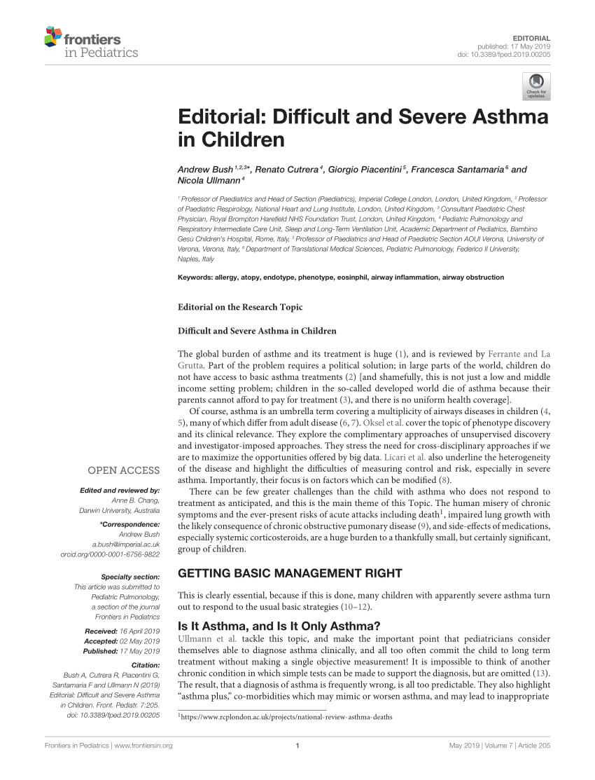 research articles about asthma