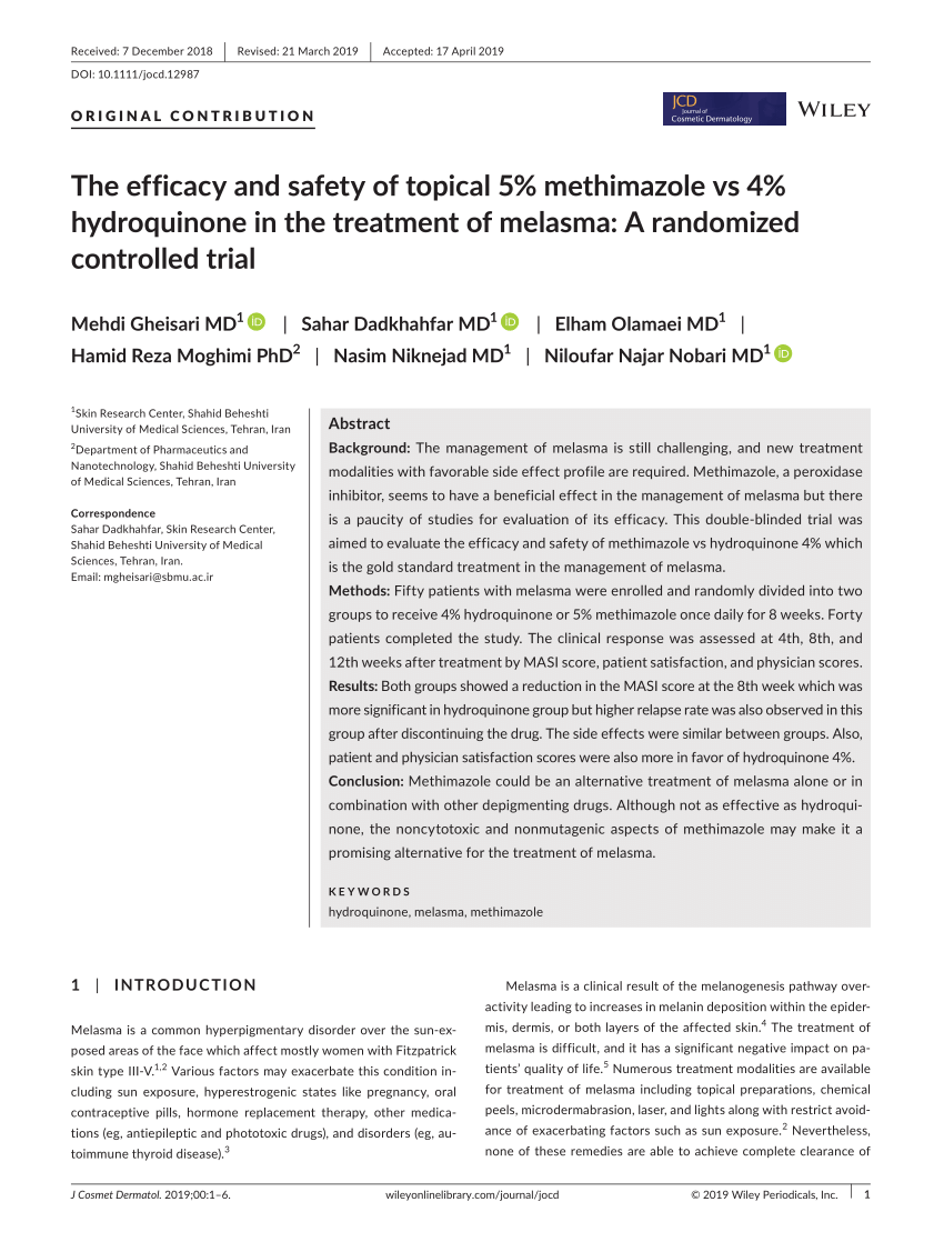 Topical methimazole clearance