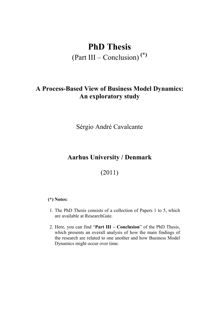 conclusion of phd thesis