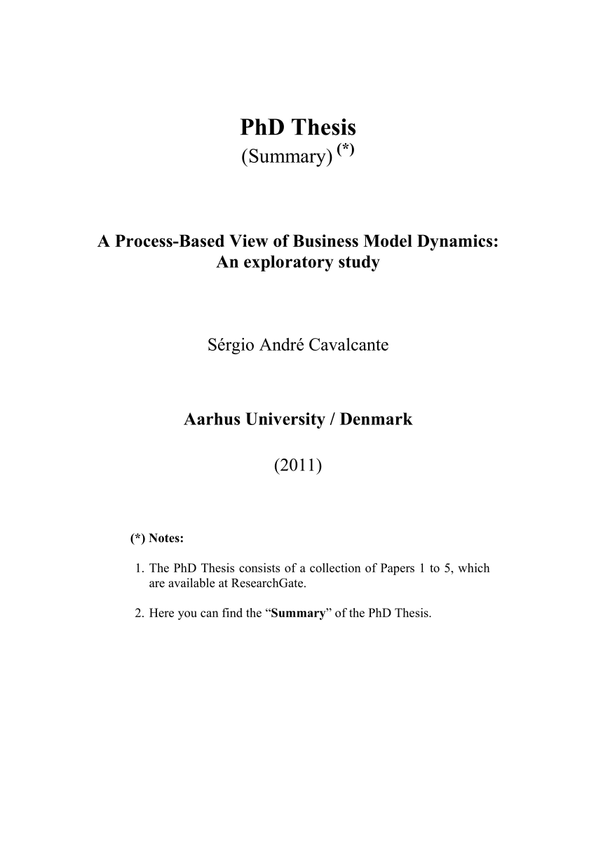content page of phd thesis