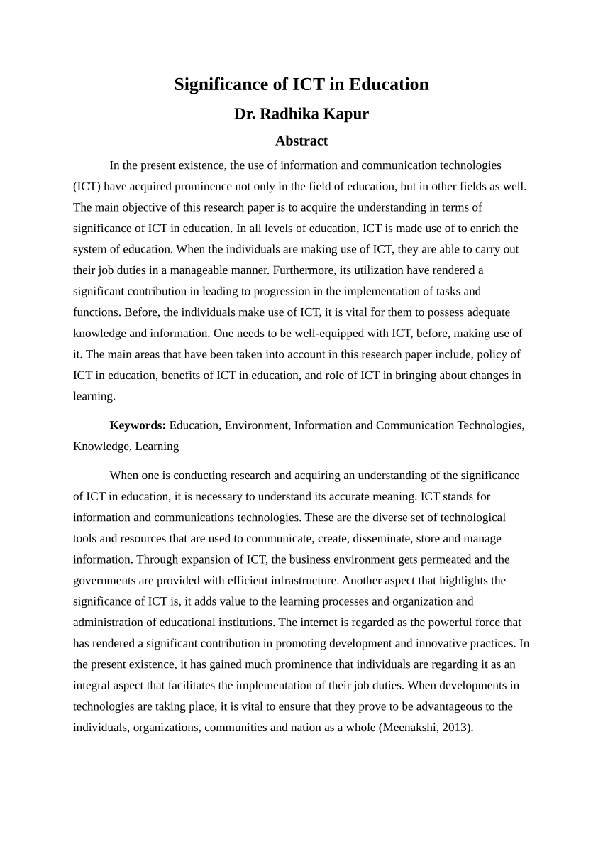 importance of ict in education essay conclusion