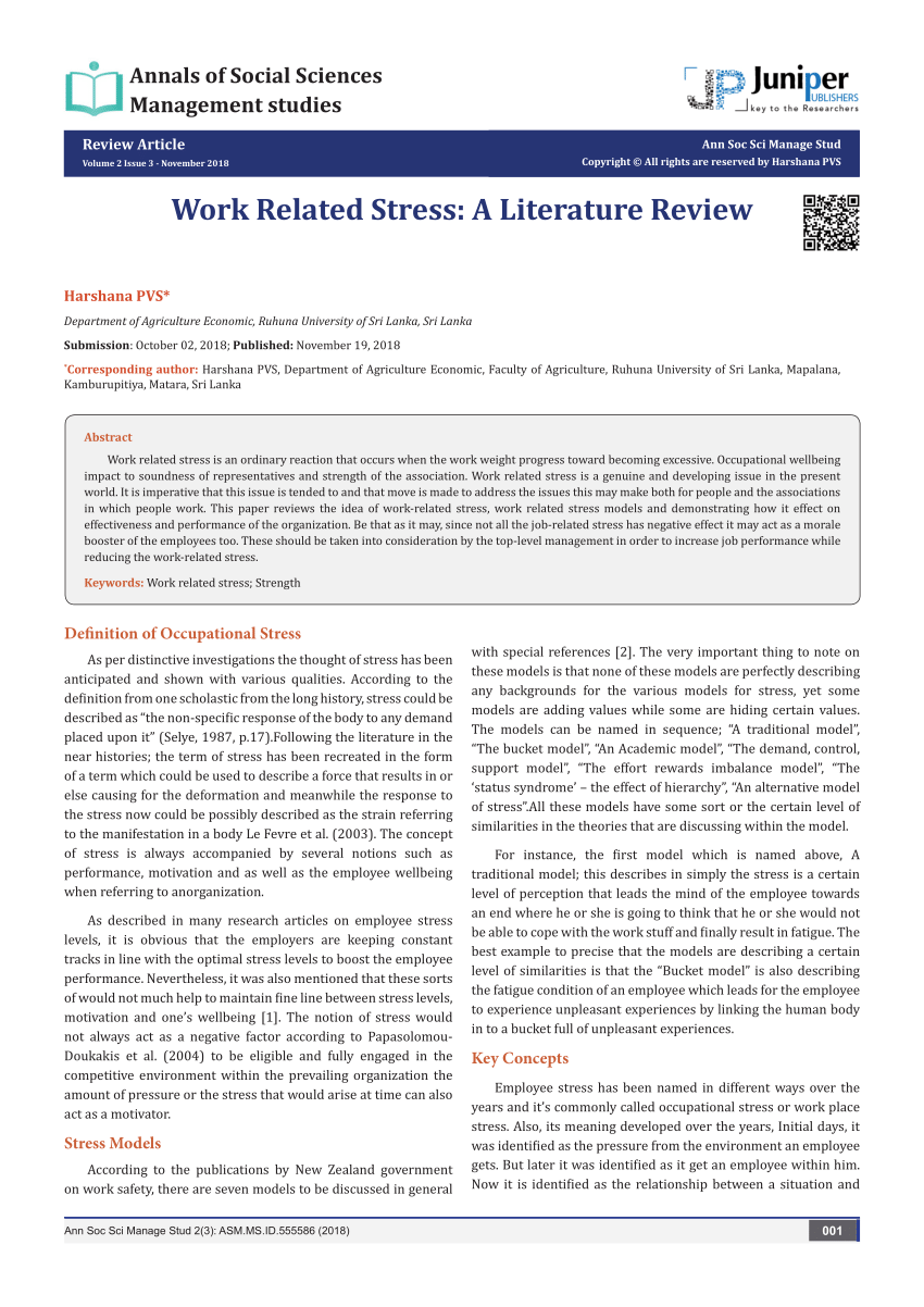 literature review on stress disorder