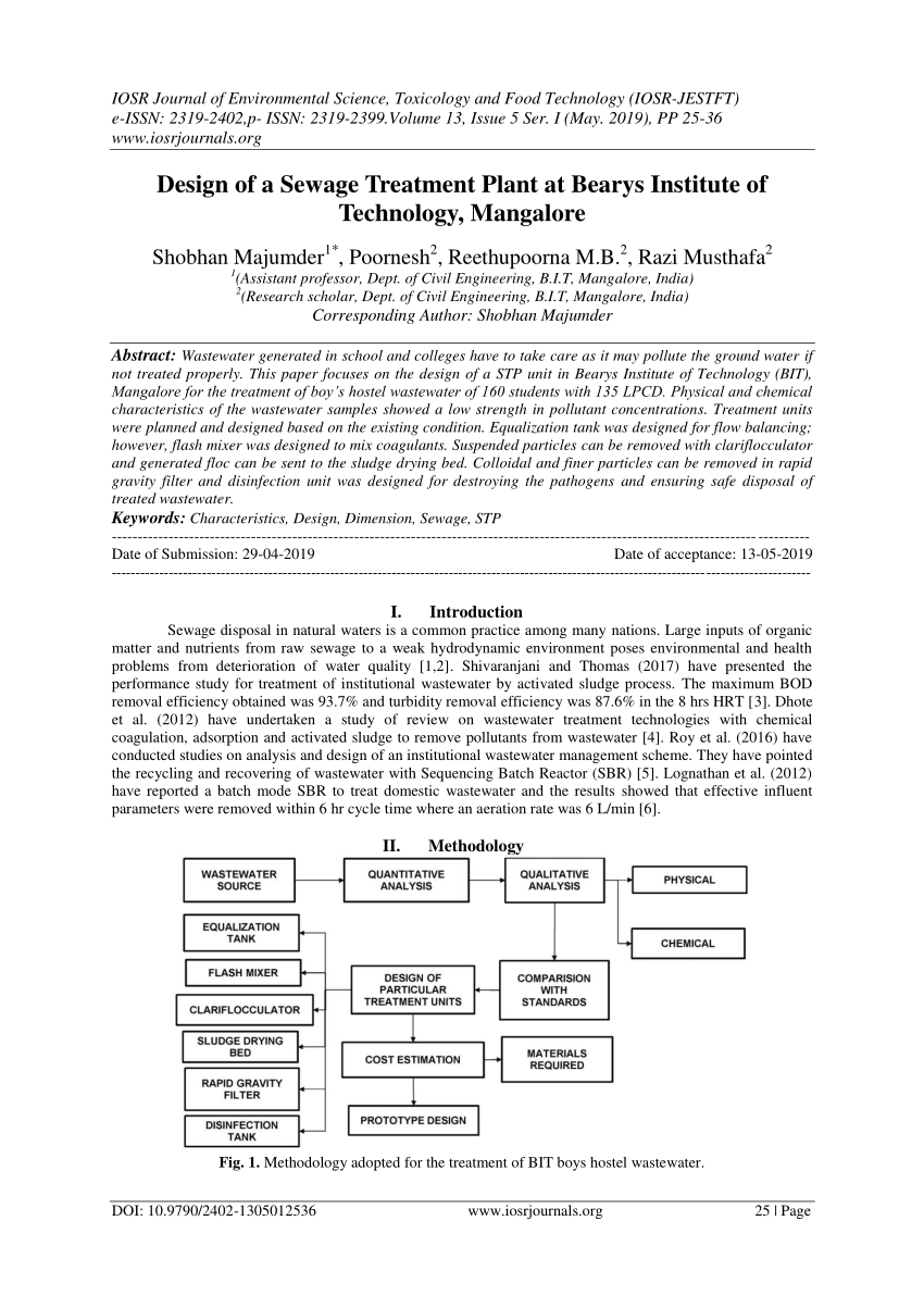research paper on sewage treatment plant pdf