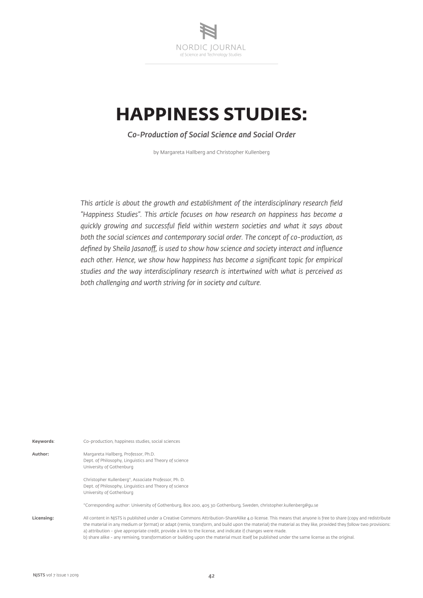 research articles about happiness