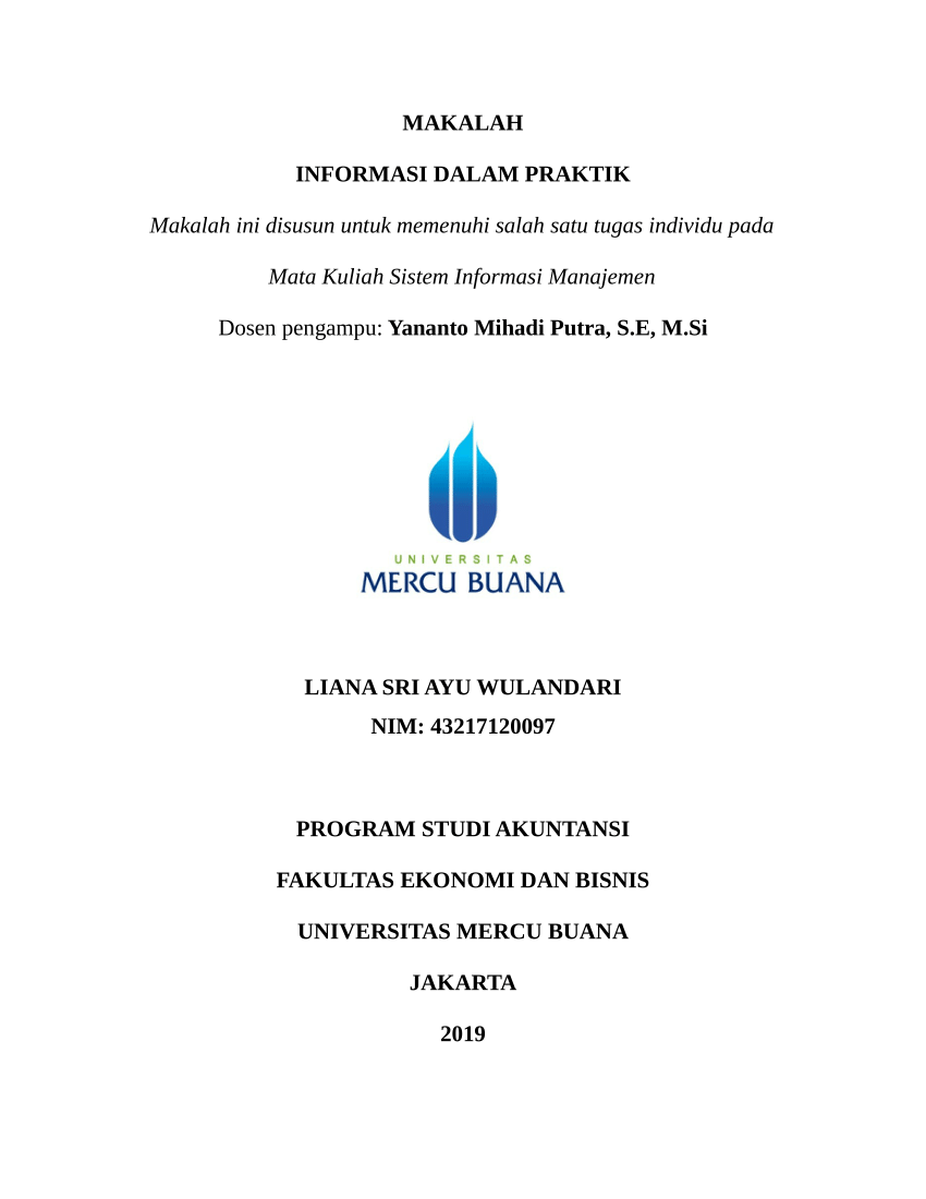 (PDF) MAKALAH INFORMASI DALAM PRAKTIK Makalah ini disusun untuk