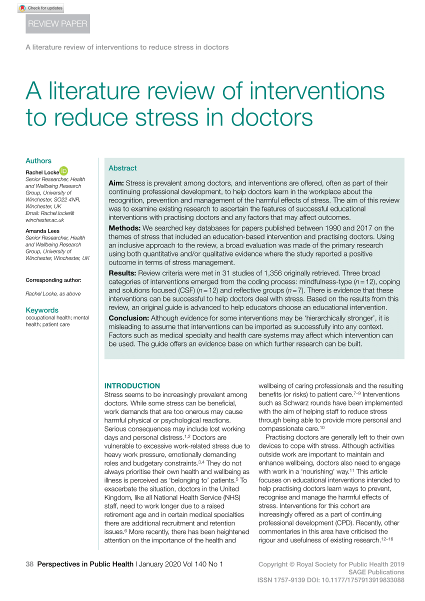 research on stress pdf