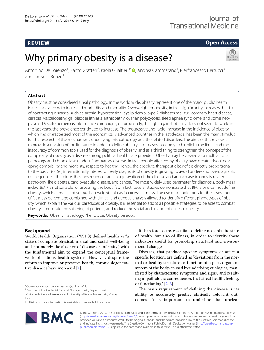 Obesity Is A Disease By Dr Mitchell