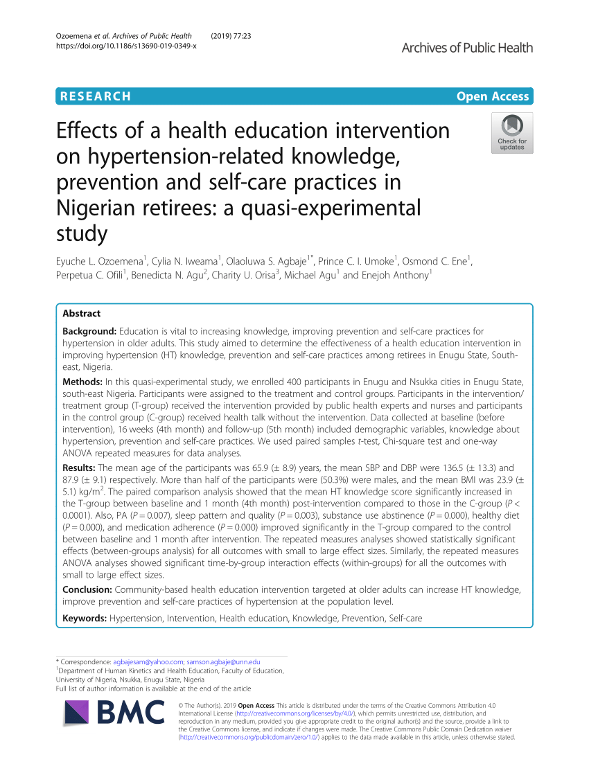 Health Education Intervention