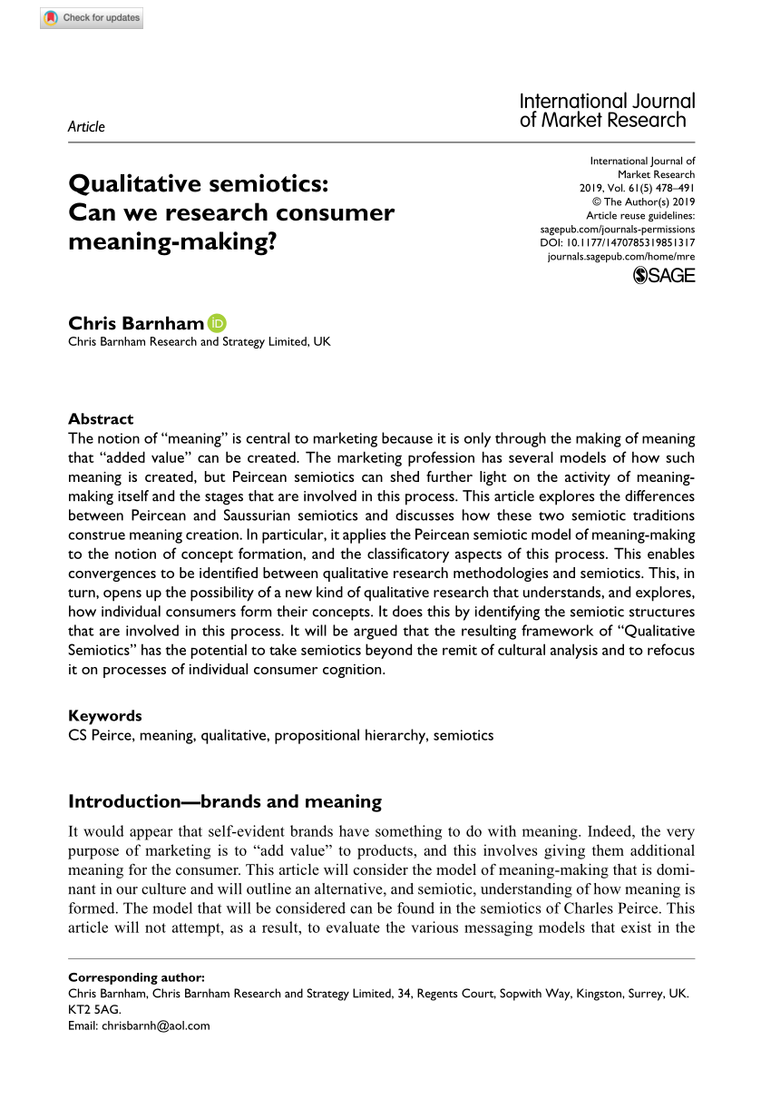 qualitative research using semiotics