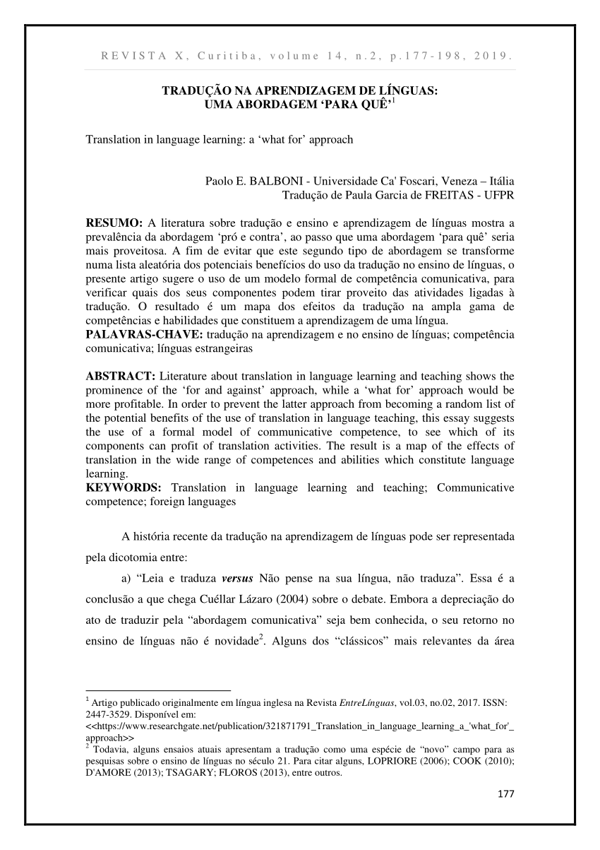 PDF) Translation as Approach / Tradução como Abordagem